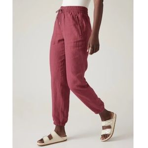 NWT | Athleta Retreat Linen Jogger | Coffeeberry | 8 Petite